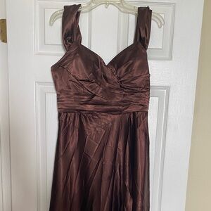 Elegant Brown Strapless Dress